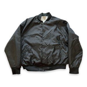 Vintage Hilton Black Bomber Jacket Made in USA XL